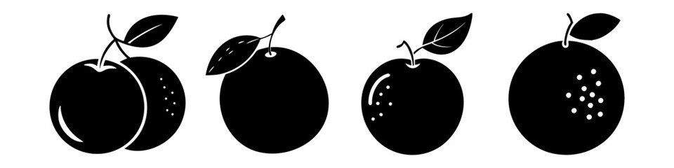 orange icon, orange silhouette vector illustration-simple silhouette illustration of orange, perfect for orange logos and icons