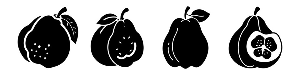 quince fruit icon, quince fruit silhouette vector illustration-simple silhouette illustration of quince fruit, perfect for quince fruit logos and icons