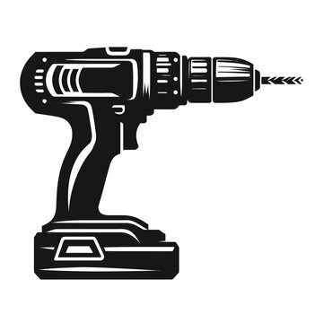 Cordless drill block color vector