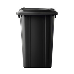 Isolated Black Trash Bin on a White Background for Cleanliness and Waste Management Concepts, on the transparent Background. PNG Format