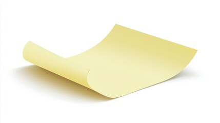 Flat Yellow Sticky Note with Subtle Texture
