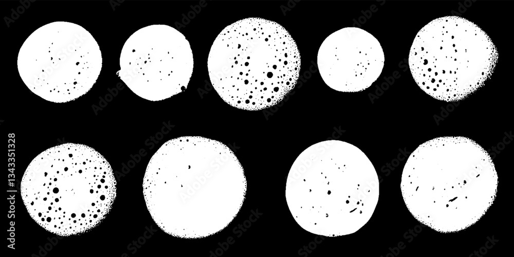 Poster Vibrant collection of foam bubbles creating a whimsical pattern against a dark backdrop in an artistic display of texture and shape