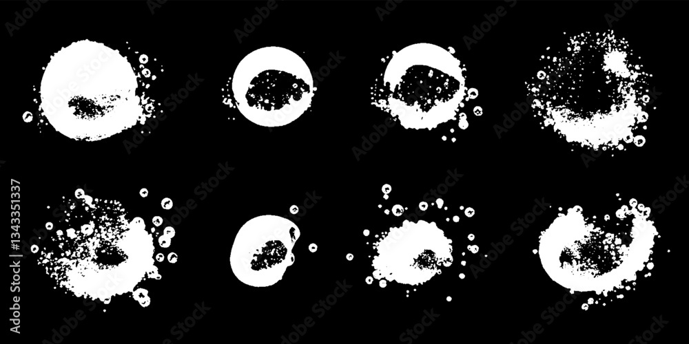 Poster Delicate bubbles dance across a dark canvas creating a mesmerizing display of fluidity and charm