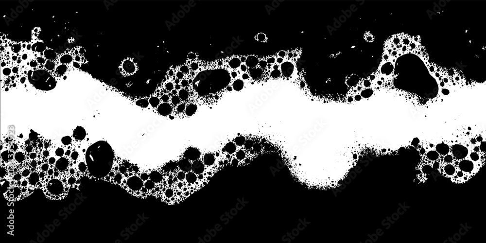 Aufkleber foam texture contrasting against a dark background creates a dynamic visual experience in modern art