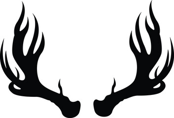 Deer Antlers Silhouette Flat icon Design