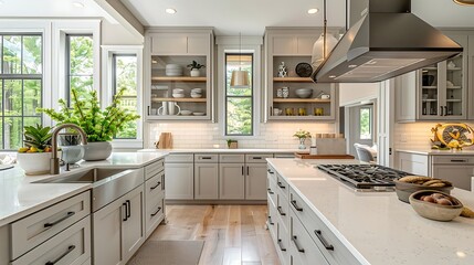 A kitchen is a space for cooking and preparing food, equipped with appliances like a stove, oven, sink, and refrigerator. It often serves as a central hub for meals, storage, and social gatherings.


