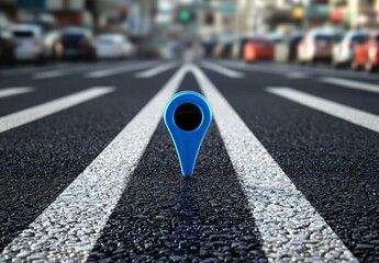 3D street symbol illustrating traffic routes.