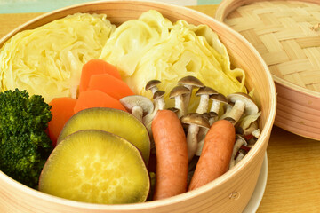 せいろで蒸し野菜