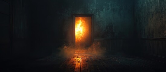Burning Doorway in a Haunted House