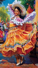 Fototapeta premium Mexican day, Cinco de Mayo holiday background with Mexican cactus, maracas and party sombrero hat. Mexican background and wallpapers 