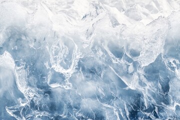 Obraz premium Close-Up Shot of Crystalline Ice Structure with Stunning Textures and Depth in Shades of Blue and Transparent Hues