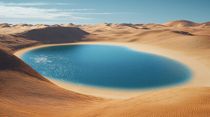 Serene Desert Oasis: Stunning Reflections in the Sands