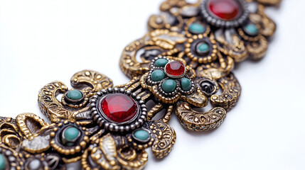 Obraz premium Antique Gold and Gemstone Filigree Bracelet