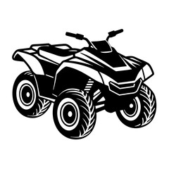 all-terrain vehicle (ATV) black silhouette vector, Simple silhouette Design vector icon with white background. © Arnob