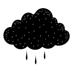 cloud black silhouette vector, Simple silhouette Design vector icon with white background.