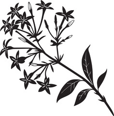 black and white leaves, flower vector, flower vector illustration, flower silhouette vector black and white