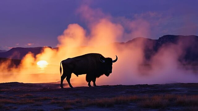 Bison in a national park.
