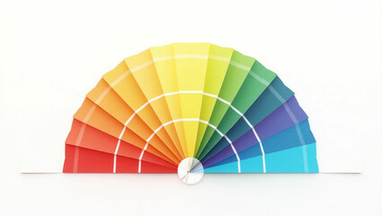 A vibrant and high-resolution digital illustration of a color palette fan, arranged in a semi-circle