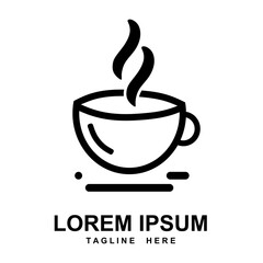 minimalist coffee shop logo vector