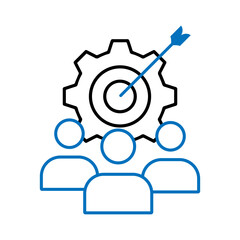 Goal setting icon, target setting icon flat style vector illustration.