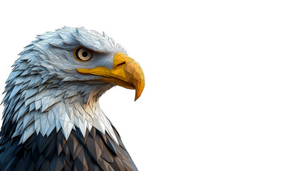 Naklejka premium Eagle low poly bird background with abstract polygonal digital design