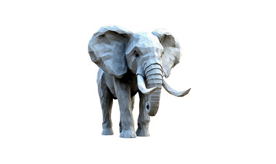 Elephant low poly wildlife background with abstract polygonal digital design