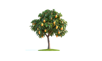 Mango tree low poly nature background with abstract polygonal digital design