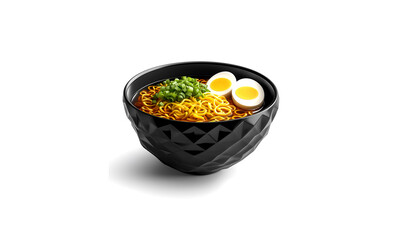 Ramen low poly food background with abstract polygonal digital design