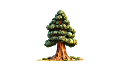 Redwood tree low poly nature background with abstract polygonal digital design