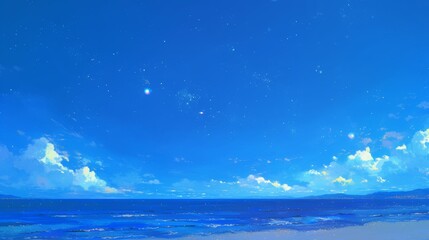 Fototapeta premium beach and sea with starry night sky view 