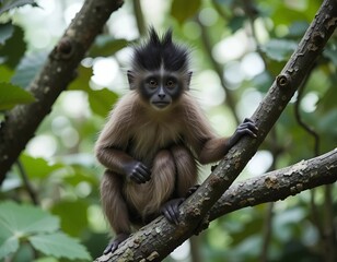 monkey baby cute tree