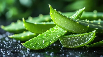 Fototapete Krankenhaus Aloe vera, a succulent treasure of nature is pharmacy, transforms into potent skin care cosmetics, offering soothing relief and revitalizing radiance for your skin is well-being.  © Chandlerlikes