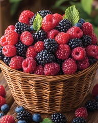 A basket overflowing with fresh summer berries
