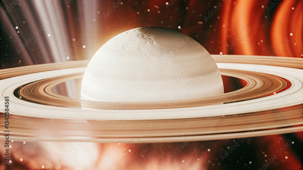 Sticker a glowing planetary disk with swirling auroras, floating in a dark cosmic void, radiating soft ether