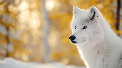 Obraz premium Space Arctic Wolf Perspective Pastel Nose Right Snowy