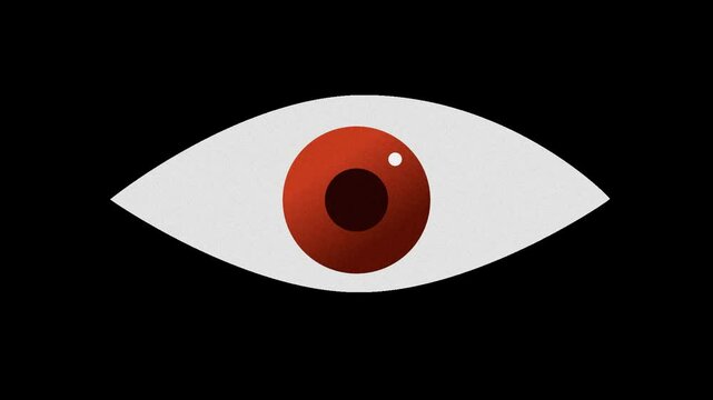 2D eye opening animation with transparent background for video
