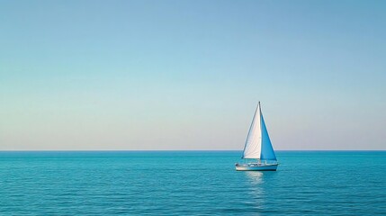 Obraz premium Space Sailboat Blue Overview Horizon Text Empty Sails