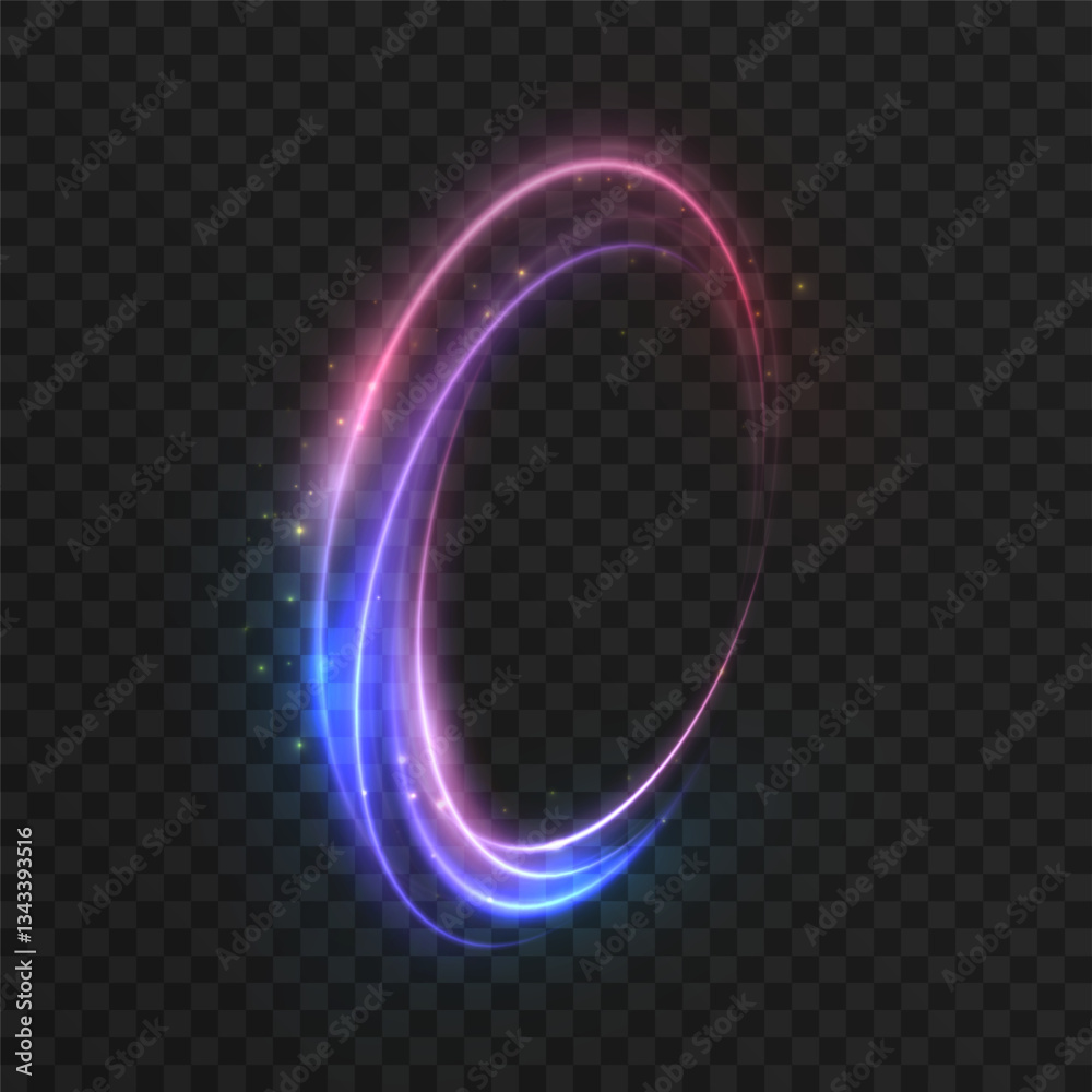 Aufkleber bright colorful portal light swirl. blue pink light around teleport podium. magic gate in fantasy ga