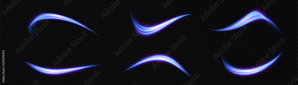 Poster swirl of bright blue light. abstract curved light effect of bright lines. vector illustration