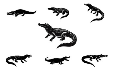 Crocodile Silhouette Vector
