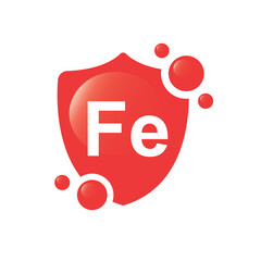 Minerals Iron Fe and Vitamin for health. 