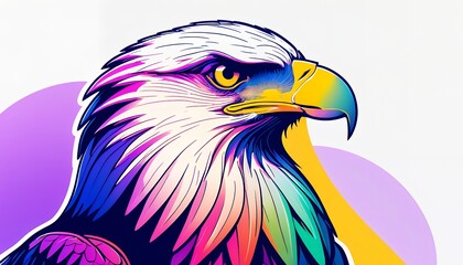 Obraz premium Colorful Pixel Art Eagle Portrait