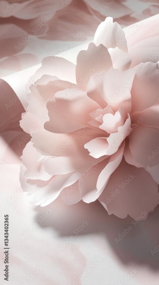 Poster a soft blush flower rests gracefully atop a smooth surface, blending seamlessly with subtle hues and