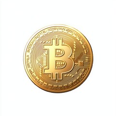 Shiny Bitcoin Coin Concept Representing Cryptocurrency and Digital Finance Transformation