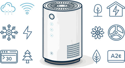 Air purifier vector design, Air purifier logo and icon design, Colorful Air purifier vector design