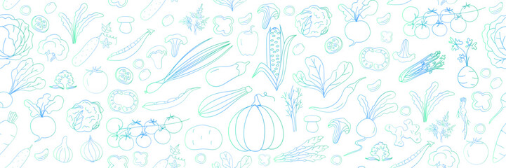 hand drawn vector background with vegetables