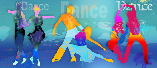 set silhouette nella sala da ballo