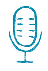 Microphone Cinema Related Icon Crayon Chalk Drawing Vector