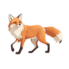 Obraz premium Clip Art illustration of a Cute cartoon fox character sitting with a friendly expression and vibrant colors against a plain background