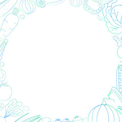 Obraz premium blue frame with vegetables